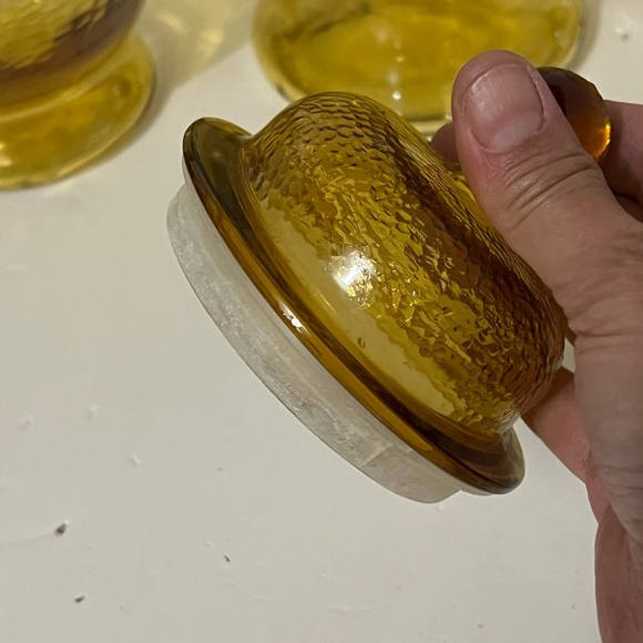 Vintage Amber Glass Canister Apothecary Jars Set of 3 - Picture 5 of 11